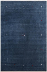 handmade Modern Gabbeh Blue White Hand-made RECTANGLE 100% WOOL area rug 9x12